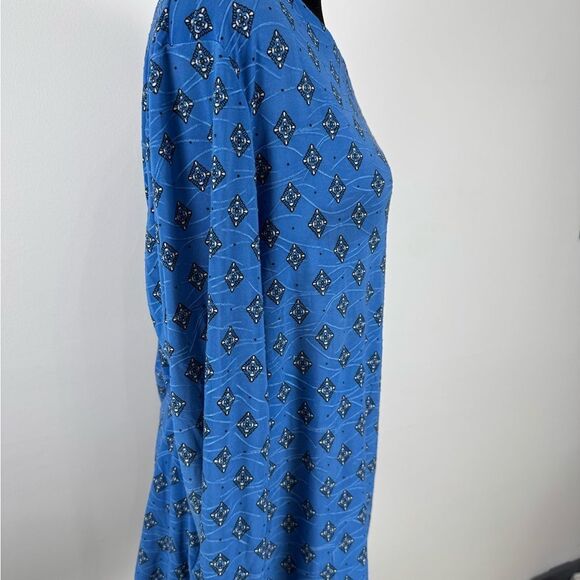 Blue Patterned Women's Top - Picture 2 of 5